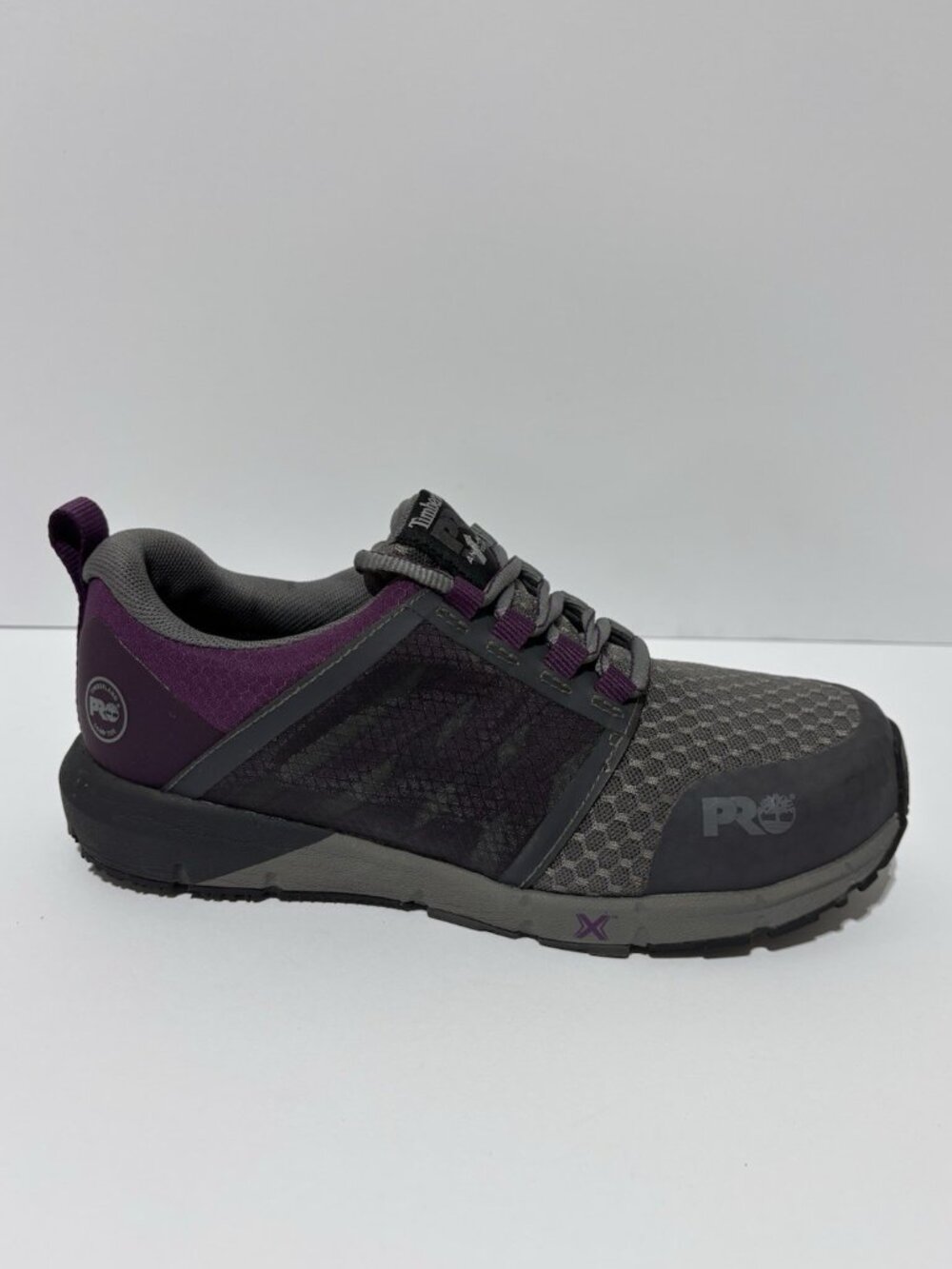 Timberland Pro Women’s Radius Gray/Purple Composite Toe Sneakers, Size 7.5 M